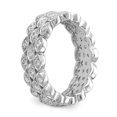 thumbnail image 4 of Auriga Fine Jewelry 14K White Gold 1/2 CT 3 Row Vintage Pave Diamond Eternity Band for Women Size 8, 4 of 6
