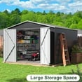 thumbnail image 6 of NETAJE 8'x8' Outdoor Metal Storage Shed with Plastic Floor, Galvanized Steel Shed with Vents & Lockable Doors for Backyard, Garden, Lawn, 6 of 8
