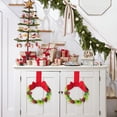 thumbnail image 3 of Christmas Mini Cabinet Wreath, 5 Pack 8.66 Inch Artificial Small Wreath with Red Bow, Berries & Pinecones, Farmhouse Hanging Decor for Kitchen Cabinet, Window, Door, Xmas Party, 3 of 5