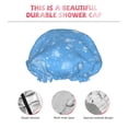 thumbnail image 5 of YFYANG Women's Double Waterproof Shower Cap, Blue Snowflake Pattern Reusable Hair Cap for All Hair Styles and Head Sizes, 5 of 9