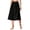 Black, variant on Arlun Women's High Waisted Button Front Midi Skirts Summer Solid Color Loose Fit Below Knee Flowy A-Line Skirt with Pockets 2026 Simple and Stylish Beach Casual Skirts XL