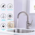 thumbnail image 4 of Modern Kitchen Faucet with Pull Down Multi-Flow Sprayer Brushed Nickel, Single-Handle High Arc Swan-Neck Kitchen Sink Faucet , Stainless Steel, 4 of 8
