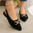 thumbnail image 2 of Black Ladies Flat Sandals With Pointed Toe And Soft Sole For Spring And Summer Casual Comfortable Versatile Everyday Wear Size 37, 2 of 9