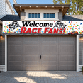 thumbnail image 5 of Welcome Race Fans Banner with Checkered Flags and Confetti Race Themed Backdrop Party Decorations for Racing Events Car Shows Fan Gatherings Race Parties, 5 of 7