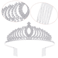 thumbnail image 3 of Women Stylish Shining Rhinestone Crown Headband Tiara, 3 of 5