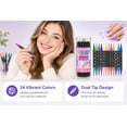 thumbnail image 4 of 12Pcs 24 Colors Dual-End Nail Art Pens Set with 10ml Adhesive, Precision Nail Painting Pens for DIY Nail Art & Decoration, Quick-Drying & Travel-Friendly, Gift for Women, 15ml Each + 10ml Adhesive, 4 of 8