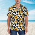thumbnail image 2 of Susaid Cute Cow Print Sunflower A Print Short Sleeve Shirts Button Down Casual Shirts Summer Beach Aloha Button Down Short Sleeve for Men ,XX-Large, 2 of 7
