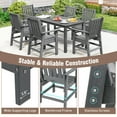 thumbnail image 4 of Gymax 6PCS Patio Dining Bench Set Outdoor HDPE Weather Resistant Table & Chairs Set Gray, 4 of 8