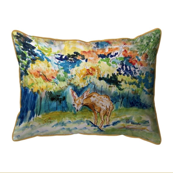 Betsy Drake Interiors Fall Fawn Small Indoor/Outdoor Pillow 11x14
