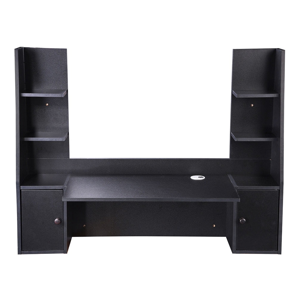Wall Mounted Floating Computer Desk Wood Hanging Table,Black