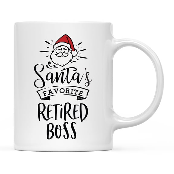 Koyal Wholesale Santa Claus Ceramic Coffee Mug, Santa's Favorite Retired Boss