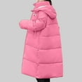 thumbnail image 5 of Fartey Womens Long Quilted Coat Winter Full Zip Thickened Warm Coats Loose Casual Hooded Padded Jacket Solid Color Long Sleeve Parka Jackets with Pockets, 5 of 9