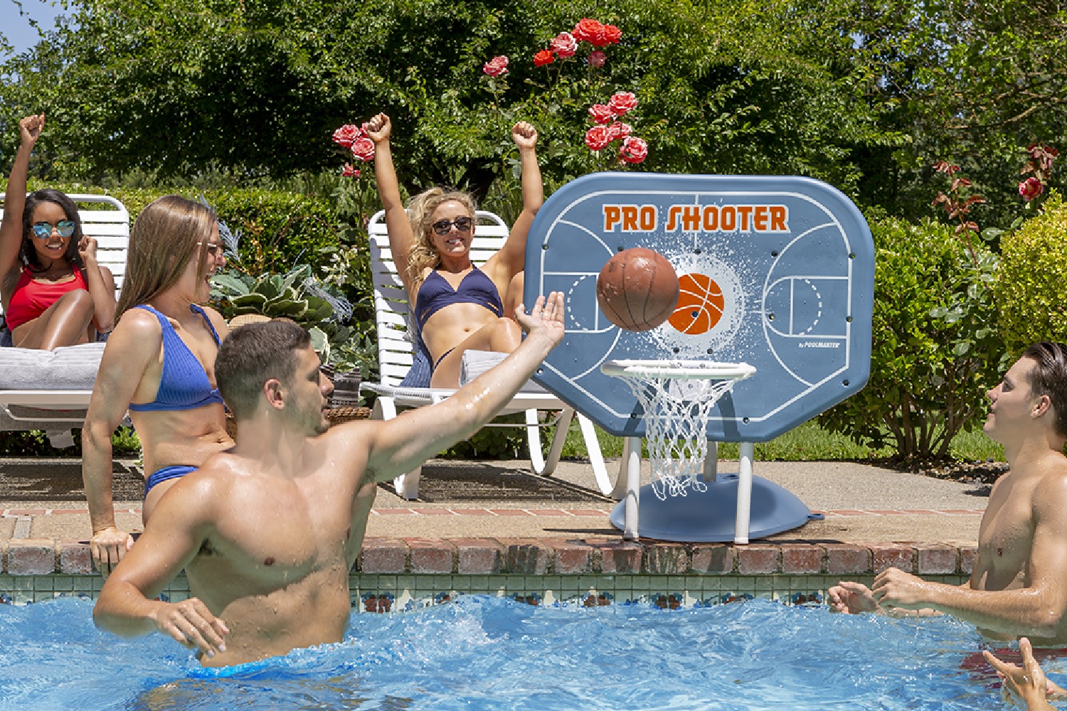 Poolmaster Pro Shooter - Poolside Basketball Game With Game Ball for Swimming Pools