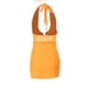thumbnail image 4 of Falda Mini vestido con cuello en V y espalda descubierta para mujer, vestido ajustado sin mangas, traje de vacaciones Kuymtek Amarillo T S para Mujer, 4 of 9