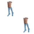 thumbnail image 3 of Sonducket Calcetines a rayas hasta el muslo antideslizantes estilo preppy JK juegos deportivos Día de San Valentín accesorios de mujer azul raya blanca azul 2Conjunto, 3 of 6