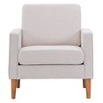 thumbnail image 5 of Accent Chair,Button-Tufted Upholstered Living Room Chair with Side Pockets and Solid Wood Legs,Linen Fabric Reading Chair Side Chair for Living Room Bedroom, 5 of 7