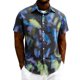 thumbnail image 1 of Mens Casual Manga Corta Botón Abajo Camisas Cuello Abierto Impreso Vacaciones de Verano, Camisas de Manga Corta de los Hombres Casual, 1 of 8