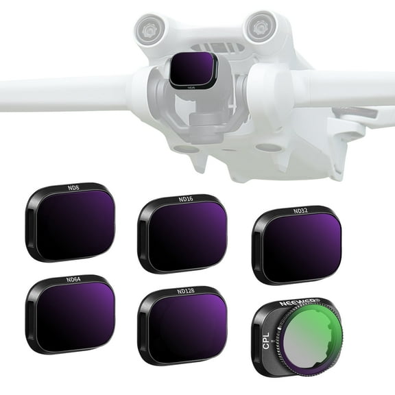 Neewer 6-Pack ND Filter Set for DJI Mini 3/3 Pro - CPL/ND8-ND128, HD Glass, Aluminum Frame