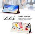 thumbnail image 3 of Compatible for iPhone 12 Mini Wallet Case, Painting Pattern Premium PU Leather [Credit Card Holder] [Wrist Strap] Flip Stand Feature Purse Case Full Body Protective Pattern Phone Cover, Flower, 3 of 17