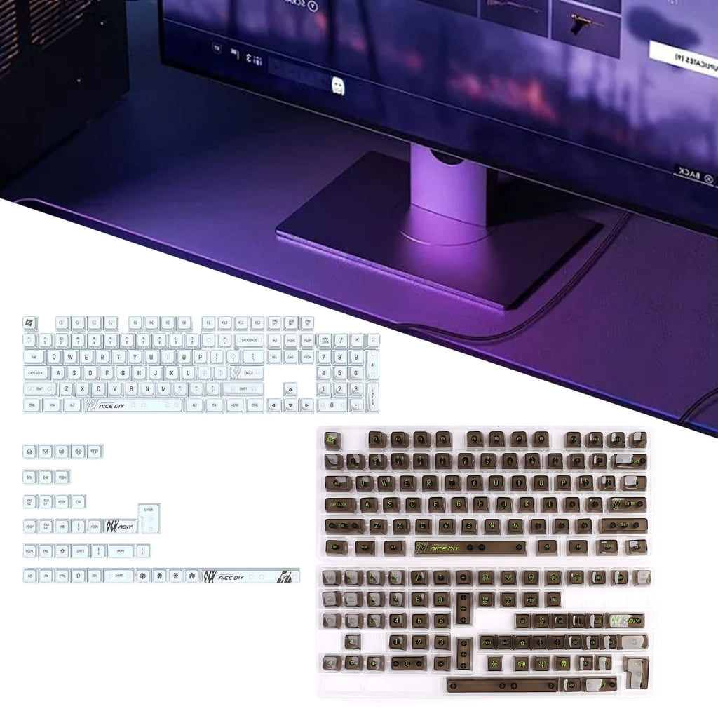 Customizable Keycaps Set for Switches, 61/68/75/84//98/104/108 Mechanical Keyboards Caps