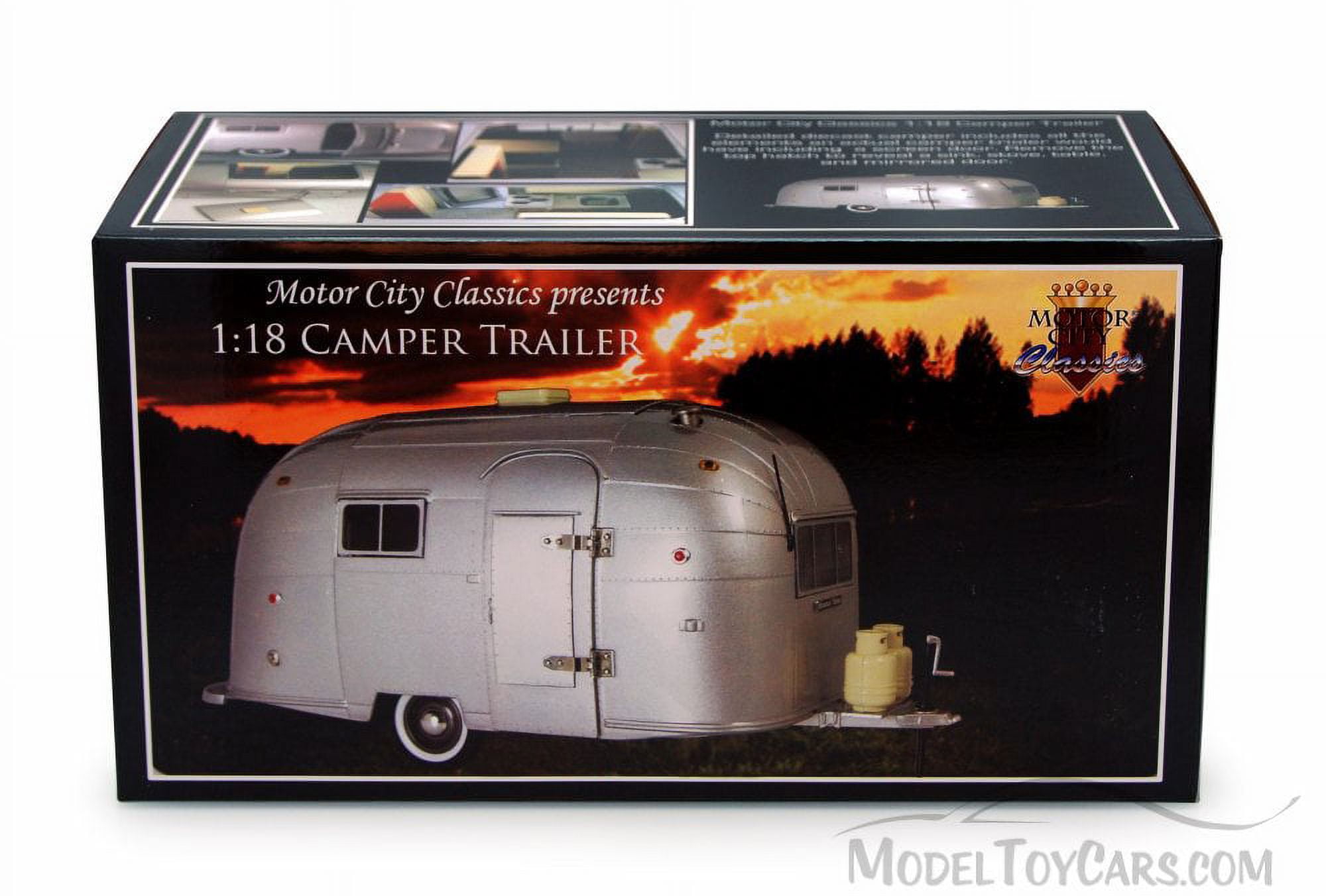 Aluminum Camper, Silver - Motor City 88101C - 1/18 scale Diecast