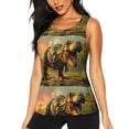 thumbnail image 1 of Balery Realistic Style Forest Dinosaur Camiseta sin mangas estampada ligera para mujer, tops de entrenamiento sin mangas, camisetas de yoga transpirables de secado rápido.-Medium, 1 of 7