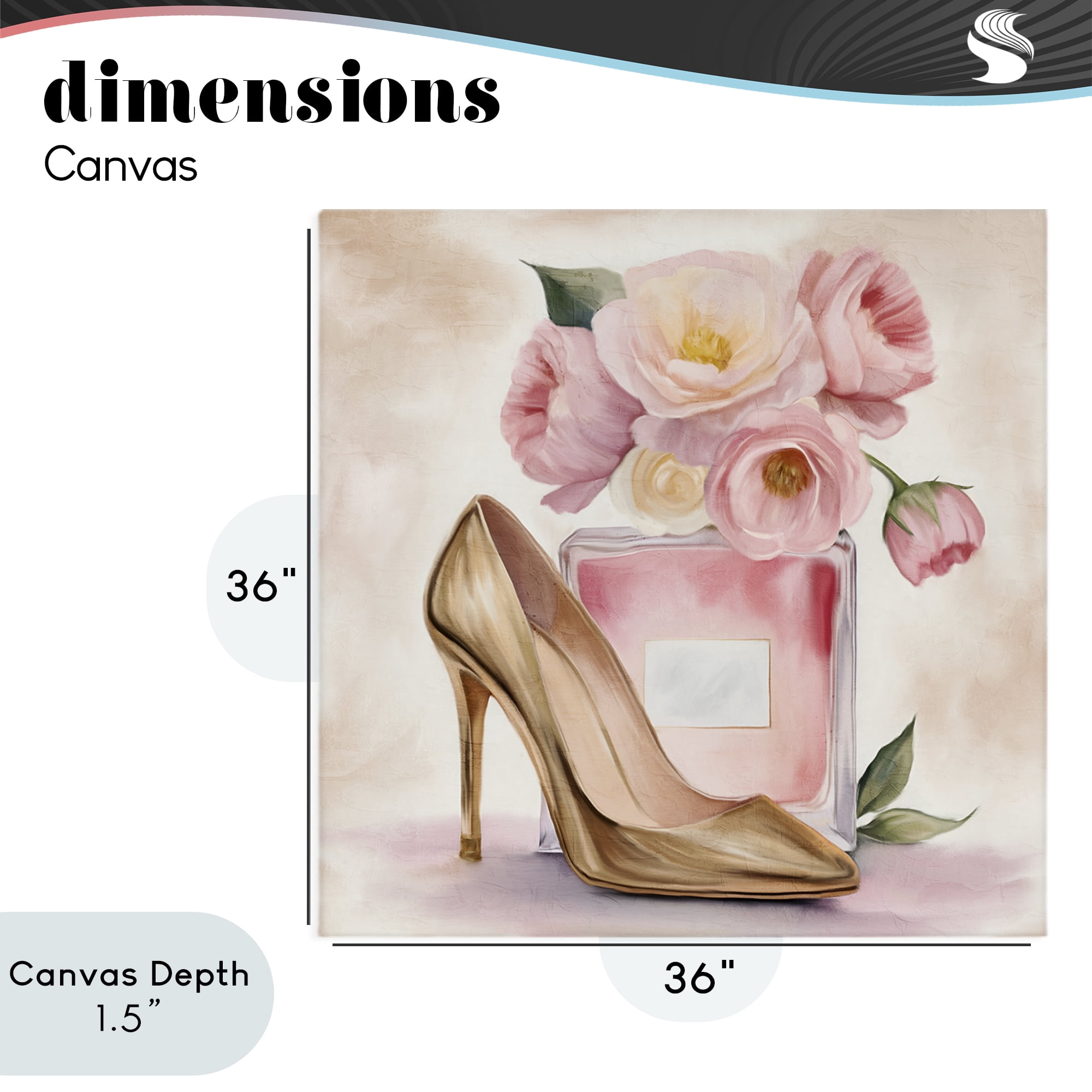 Stupell Industries Pink Beauty Heel & Flowers Canvas Wall Art, design by Kim Allen