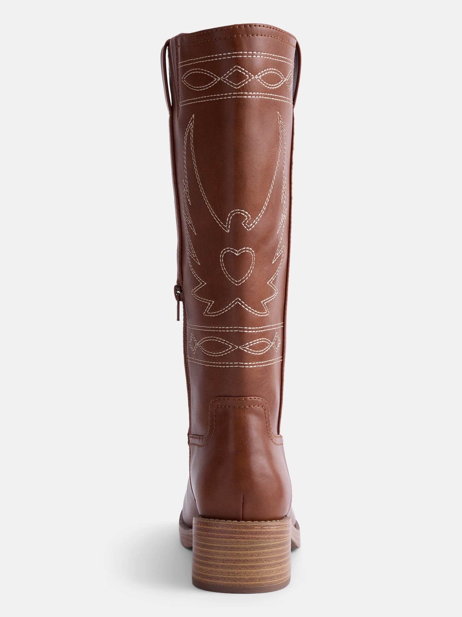 No Boundaries Women's Bird Embroidered Block Heel Boots