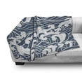 thumbnail image 3 of Japanese Wave Soft Flannel Fleece Blanket, Hand Drawn Traditional Style Aquatic Doodle River Storm Retro Abstract, Cozy Plush for Indoor and Outdoor Use, 50" x 70", Slate Blue White, by Ambesonne, 3 of 6