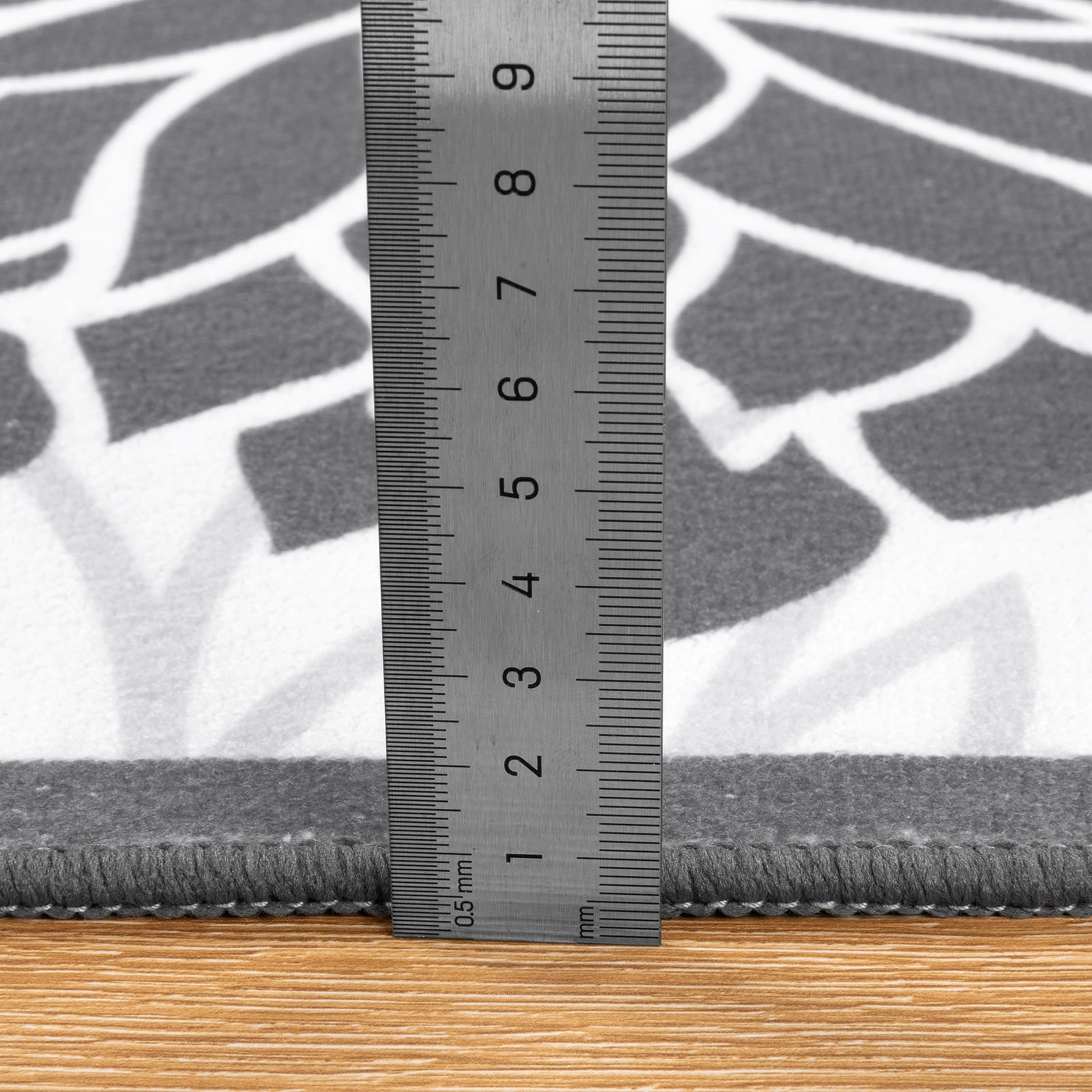 MeyJey 2'x10' Floral Runner Rug for Hallways, Oriental Non Slip Machine Washable Area Rugs Vintage Floor Carpet for Bedroom Kitchen Dinning/Living/Laundry Room, Gray/White