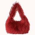 thumbnail image 5 of Bolso Hobo esponjoso para mujer, Bolso de muñeca suaves y esponjosos, Bolso diario de invierno para niñas Y2K de piel sintética, 5 of 5