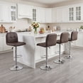 thumbnail image 2 of Gymax Swivel Bar Stools Set of 4 w/ Backrests Footrests & Metal Base for Kitchen Brown & Sliver, 2 of 10