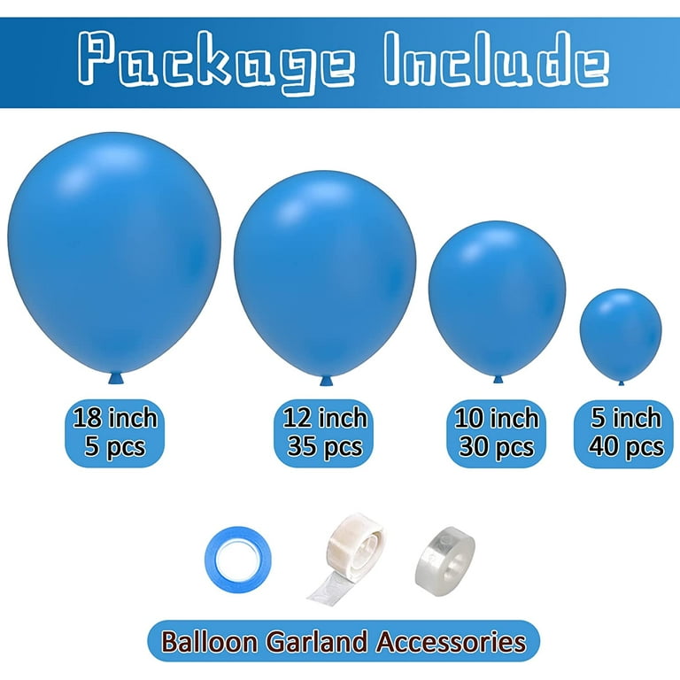 Blue Balloons 110 Pcs Blue Balloon Garland Kit Different Sizes 5 10 12 18 inch Royal Blue Balloons for Baby Shower Birthday Party Decorations