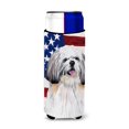 thumbnail image 1 of Bandera Estadounidense Con Aisladores De Bebidas Shih Tzu Ultra Para Latas Delgadas Sc9028Muk, 1 of 1