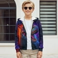 thumbnail image 5 of Uourmeti Cool Dinosaur Galaxy Boys Youth Sports Jacket Hoodie Zip Up Long Sleeve with Pockets Lightweight Athletic Wear Size 10-12, 5 of 6