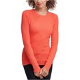 thumbnail image 1 of DKNY Womens Striped Pullover Sweater, Orange, X-Small, 1 of 1