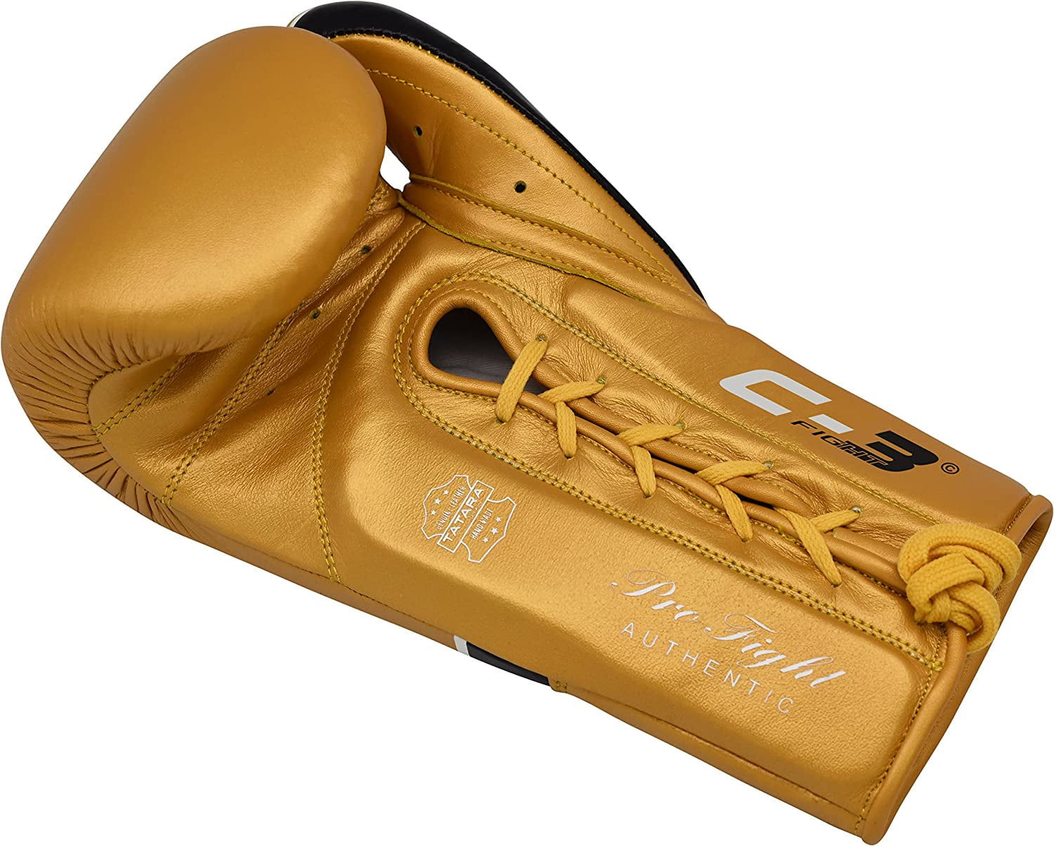 RDX Professional Boxing Fight Gloves, BBBofC BIBA WBF NYAC Approved, Genuine Cowhide Leather Competition Fighter Glove with Padded Wrist Support, Traditional Extra Long Laces for Firm Secure Fit