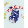 thumbnail image 4 of Musuos Kids Girls One-Pieces Swimsuit 18M 24M 3Y 4Y 5Y 6Y Floral/Stars Print Bowknot Sleeveless Ruffles Summer Beachwear Bathing Suit, 4 of 10