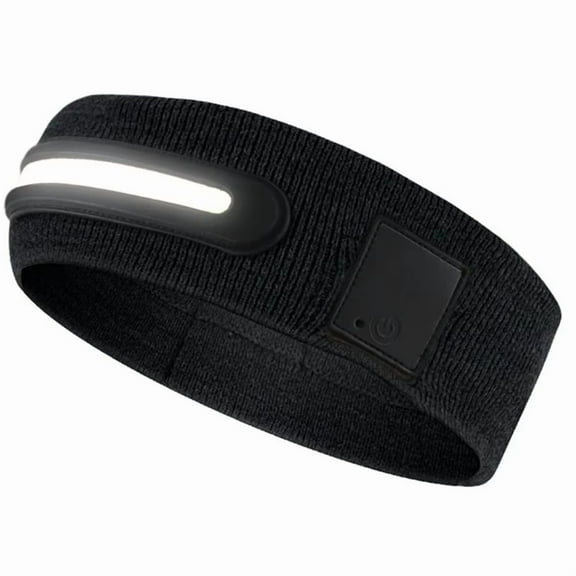 Breathable Head Band with Integrated LED Light for Night Running, & Comfortable,Ideal for Outdoor Sports A,1 * Breathable Head Band with LED Light,Black