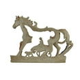 thumbnail image 3 of Horse and Cowboy Faux Wood Carving Statue, 3 of 4