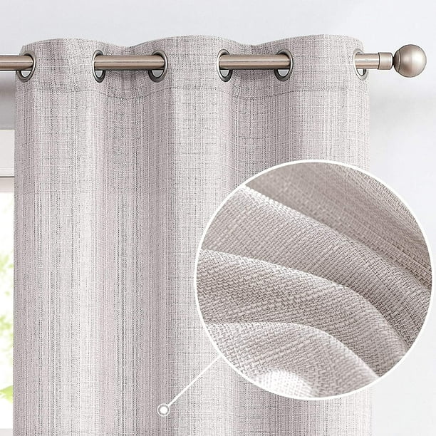 CURTAINKING Linen Textured Curtains 95 inches Light Grey Bedroom Living
