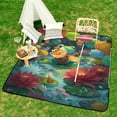 thumbnail image 6 of Cute Witch Frog Outdoor Picnic Blanket, Foldable Waterproof Beach Mat, Portable Beach Blanket for Beach Camping, Hiking, Family Concerts, 6 of 7