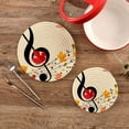 thumbnail image 2 of SKYSONIC Abstract Autumn Musical Pot Holders Trivets, 2 Pcs Heat Resistant Trivets,Fall Maple Leaves Cotton Thread Weave Mats for Hot Pads Pans Pot Bowl Teapot for Kitchen Decor, 2 of 7