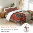 thumbnail image 7 of Red Vintage Boho Bedding Duvet Cover Set King Size 4 Pieces Luxury Traditional Tribal Art Bedding Set with Zipper Closure, 1 Comforter Cover 92x106 Inches 1 Flat Sheet & 2 Pillow Cases, 7 of 7