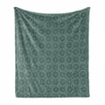 thumbnail image 1 of Ethnic Soft Flannel Fleece Throw Blanket, Oriental Themed Floral Pattern Folkloric, Cozy Plush for Indoor and Outdoor Use, 70" x 90", Forest Green Seafoam, by Ambesonne, 1 of 5