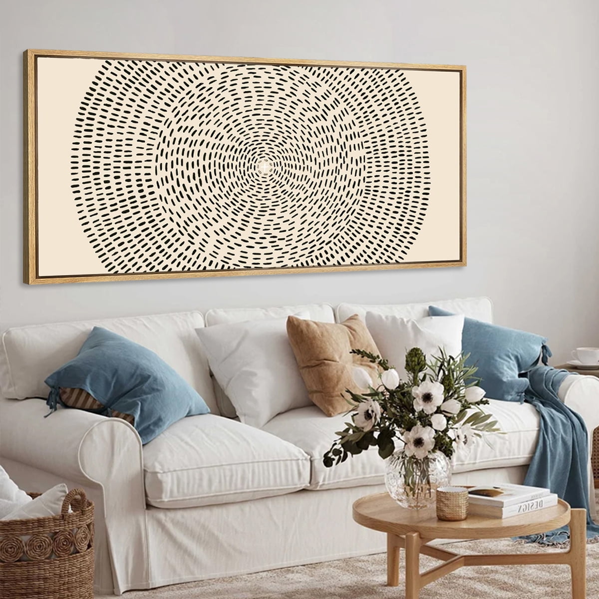 Large Jesus Feeds the 5000 Canvas Wall Art Jesus Framed Wall Decor Modern Christian Artwork Minimalist Bible Painting for Living Room Bedroom Dining Room 20x40 Inch