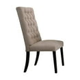 thumbnail image 2 of Classic Style Button-Tufted Side Chairs 6pc Set Tan Fabric Upholstered Dining Furniture, 2 of 3