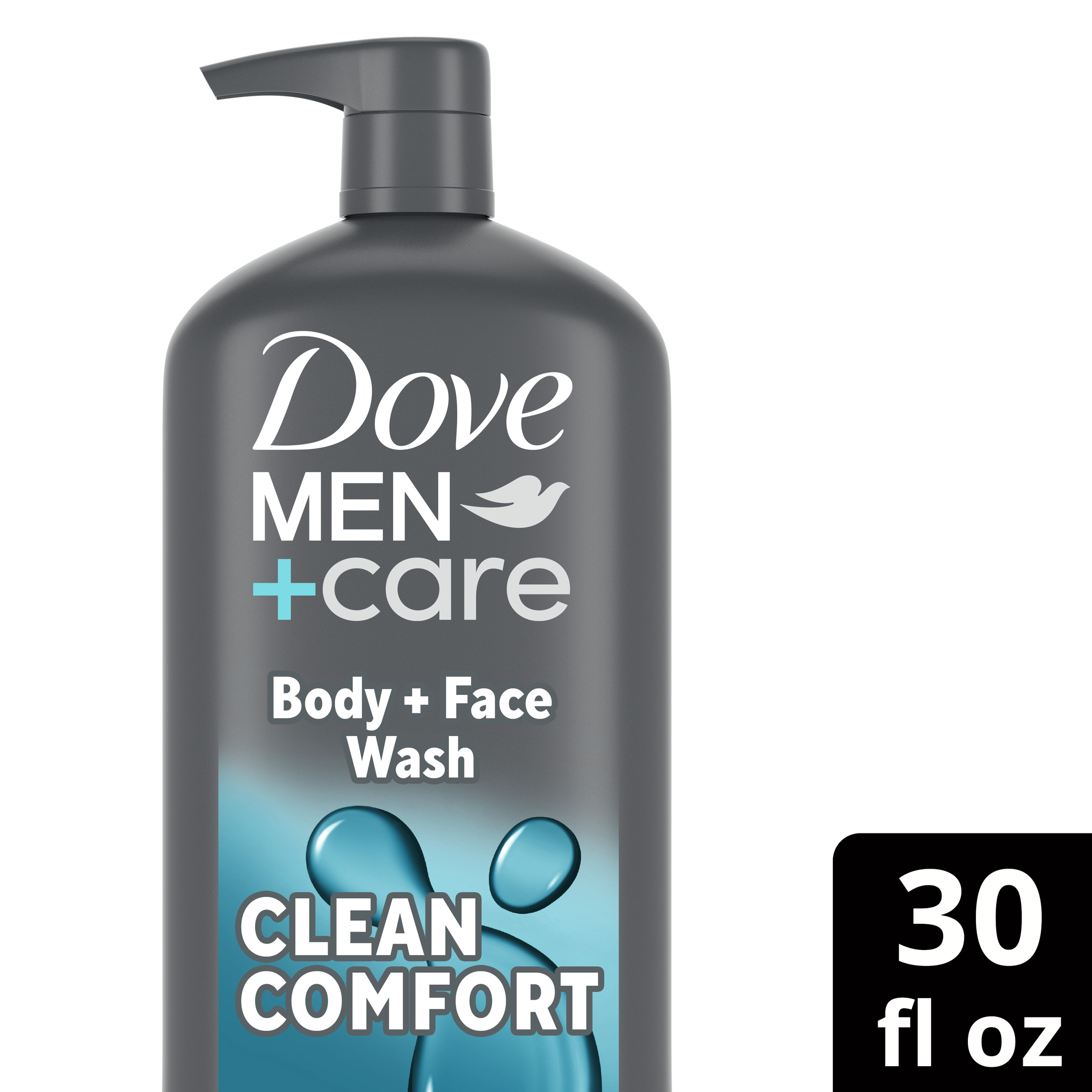 Dove Men+Care Clean Comfort Body & Face Wash, 30 fl oz photo 2