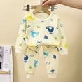 thumbnail image 2 of HCNTES Toddler Boy 2-piece Pajamas Sleepwear Pjs for Baby Cute Soft Clothes Suit Dailywear & Loungewear Outfits Set Kids Clothing Outfits(A01-Light Yellow,6-7 Years), 2 of 6