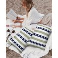 thumbnail image 5 of Waterproof Outdoor Throw Pillows with Inserts 12"x20" Set of 2, Coastal Turtle Soft Decorative Pillowcases for Couch Bedroom, Sage Green Stripe Navy White Ocean Pillow Covers for Sofa Living Room, 5 of 8